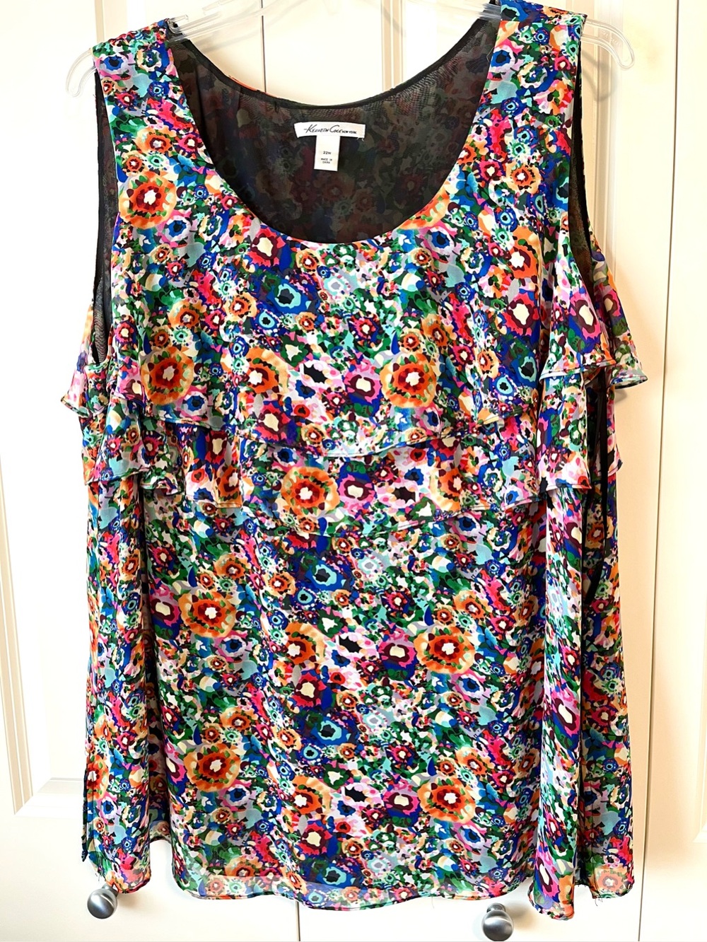 Kenneth Cole sleeveless floral top